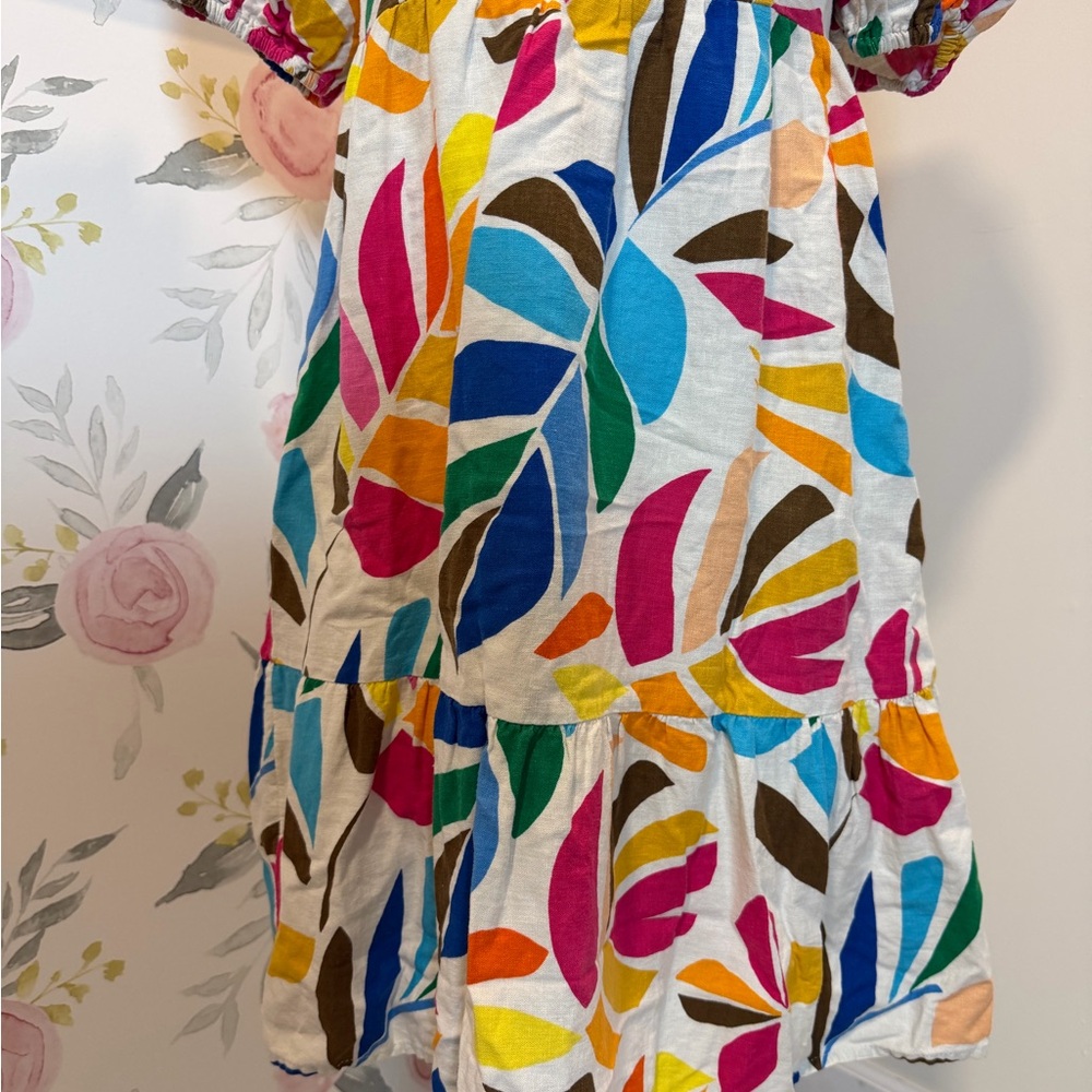 Tabitha Brown Vibrant Multicolor Leaf Print Mini Dress - Picture 3 of 7